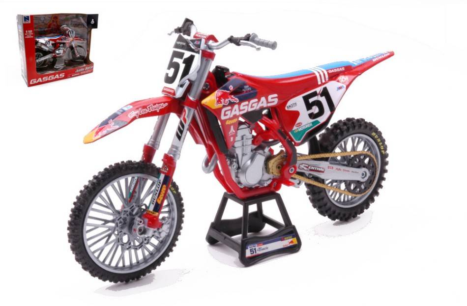 MODÈLE RÉDUIT COMPATIBLE AVEC RED BULL GASGAS MC450F N.51 JUSTIN BARCIA 1:12 NEW RAY NY58303