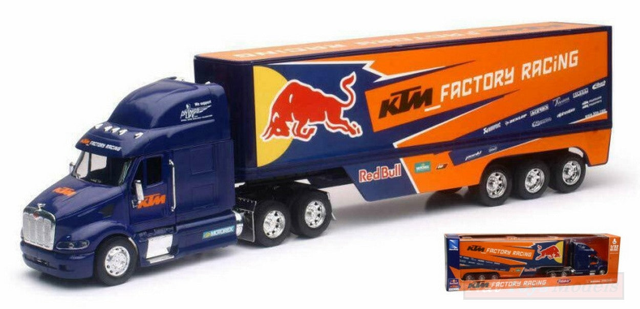 MODELE REDUIT COMPATIBLE AVEC RED BULL KTM FACTORY RACING TEAM TRUCK 1:32 NEW RAY NY14393