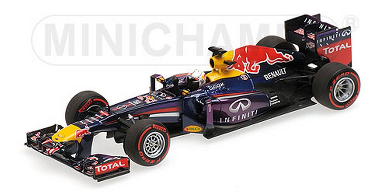 MODELLINO IN SCALA COMPATIBILE CON RED BULL S.VETTEL 2013 N.1 WINNER BAHREIN GP WORLD CHAMPION 1:43 MINICHAMPS PM410130201
