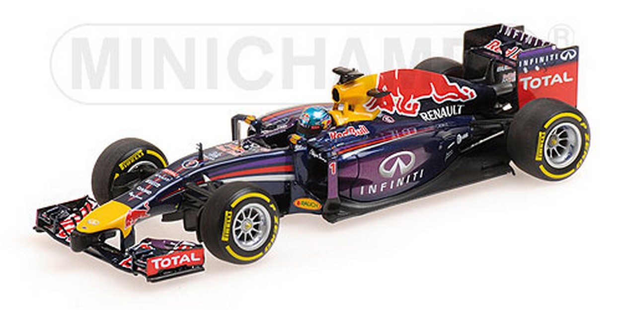 MODELLINO IN SCALA COMPATIBILE CON RED BULL S.VETTEL 2014 1:43 MINICHAMPS PM410140001