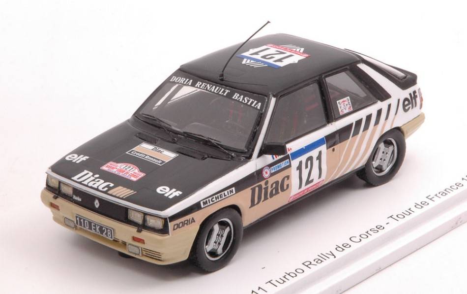 MODELE REDUIT COMPATIBLE AVEC RENAULT 11 TURBO N.121 TDC RALLYE FRANCE 1984 JPDERIU-J.MARIANI 1:43 SPARK MODEL S5572