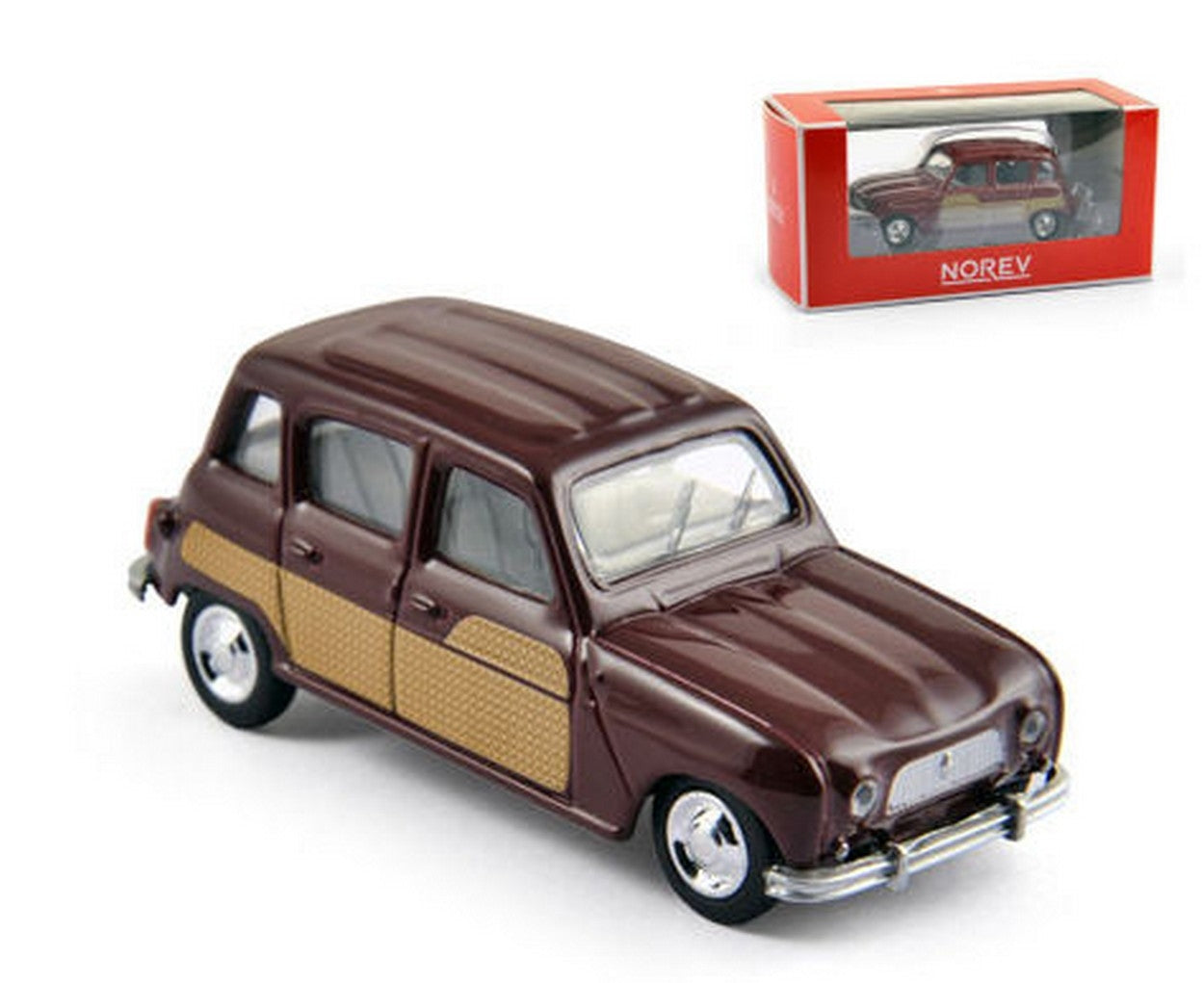 MODELLINO IN SCALA COMPATIBILE CON RENAULT 4 PARISIENNE 1966 BORDEAUX 1:64 NOREV NV310505