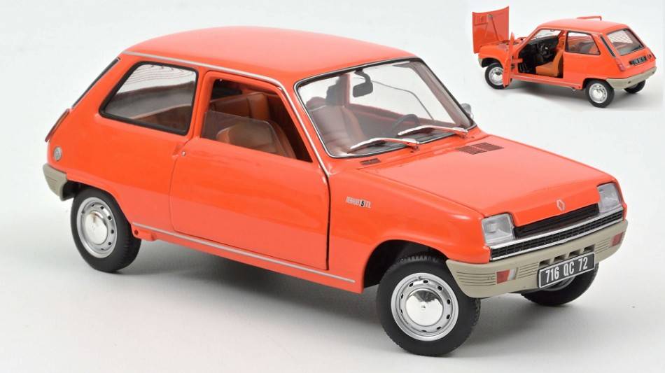 MODELLINO IN SCALA COMPATIBILE CON RENAULT 5 1972 LIGHT ORANGE 1:18 NOREV NV185381