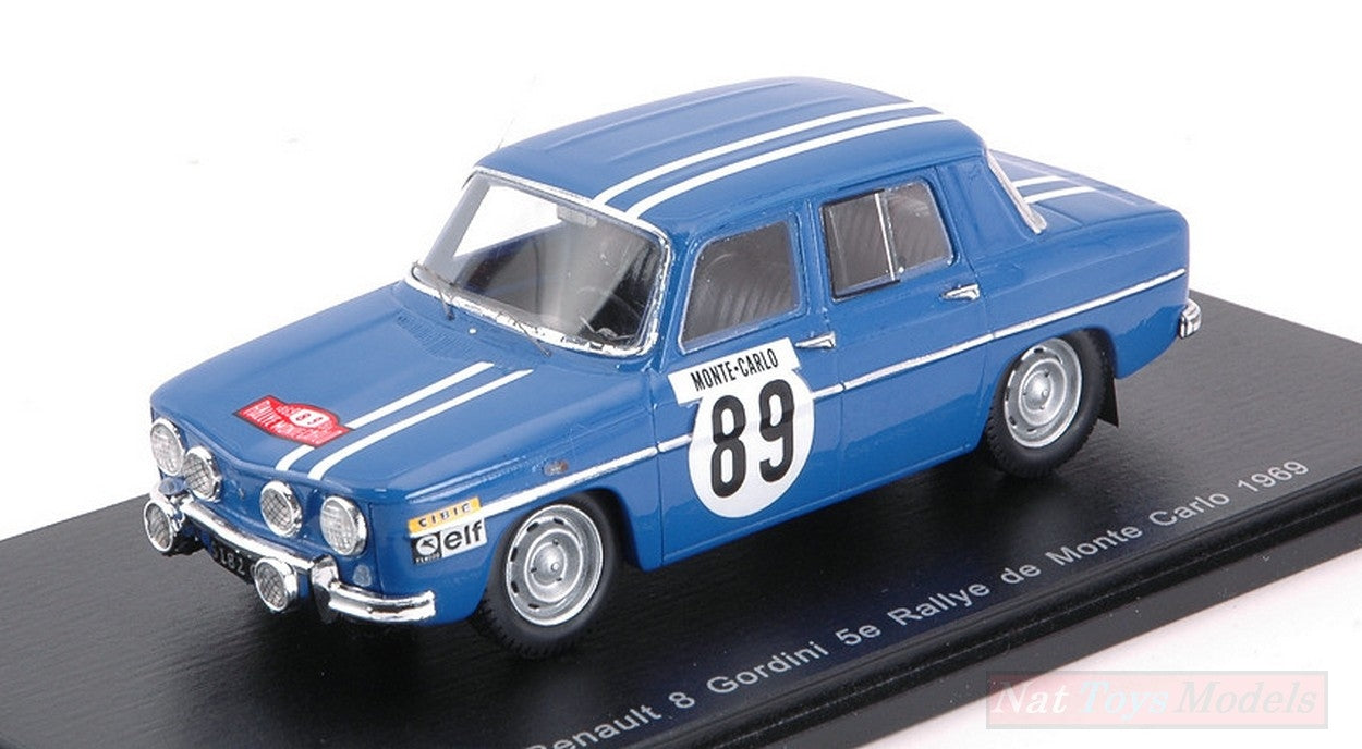 SCALE MODEL COMPATIBLE WITH RENAULT 8 GORDINI N.89 5th MONTE CARLO 1969 JLTHERIER-M.CALLEWAERT SPARK MODEL S5562