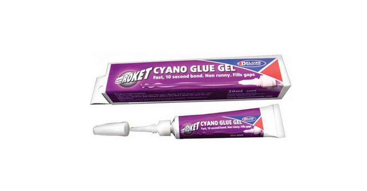 COLORS MODELING ROKET CYANO GLUE GEL FILLER 10 SEC.TUBE 20 ml DE LUXE MATERIALS DL-AD69