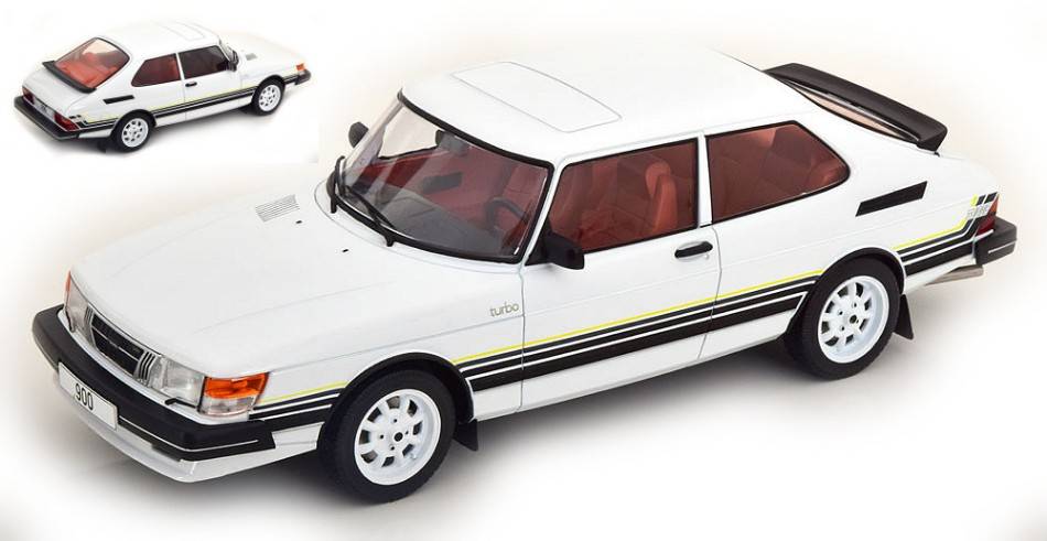 SCALE MODEL COMPATIBLE WITH SAAB 900 TURBO 1981 WHITE 1:18 MODELCARGROUP MCG18339