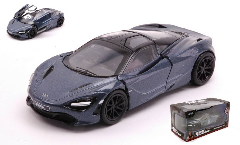 MODELLINO IN SCALA COMPATIBILE CON SHAW'S MC LAREN 720s FAST & FURIOUS METALLIC BLUE 1:32 JADA TOYS JADA30755