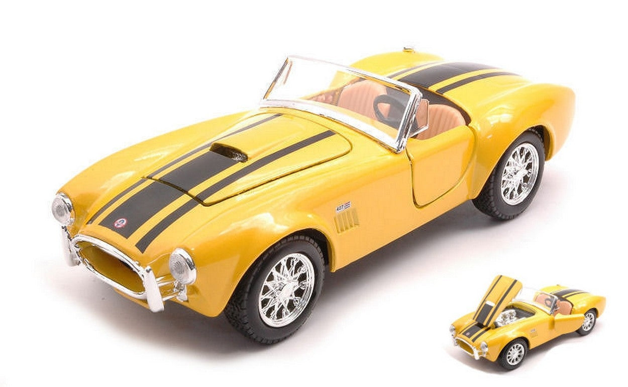 SCALE MODEL COMPATIBLE WITH SHELBY COBRA 427 1965 YELLOW/BLACK 1:24 MAISTO MI31276Y