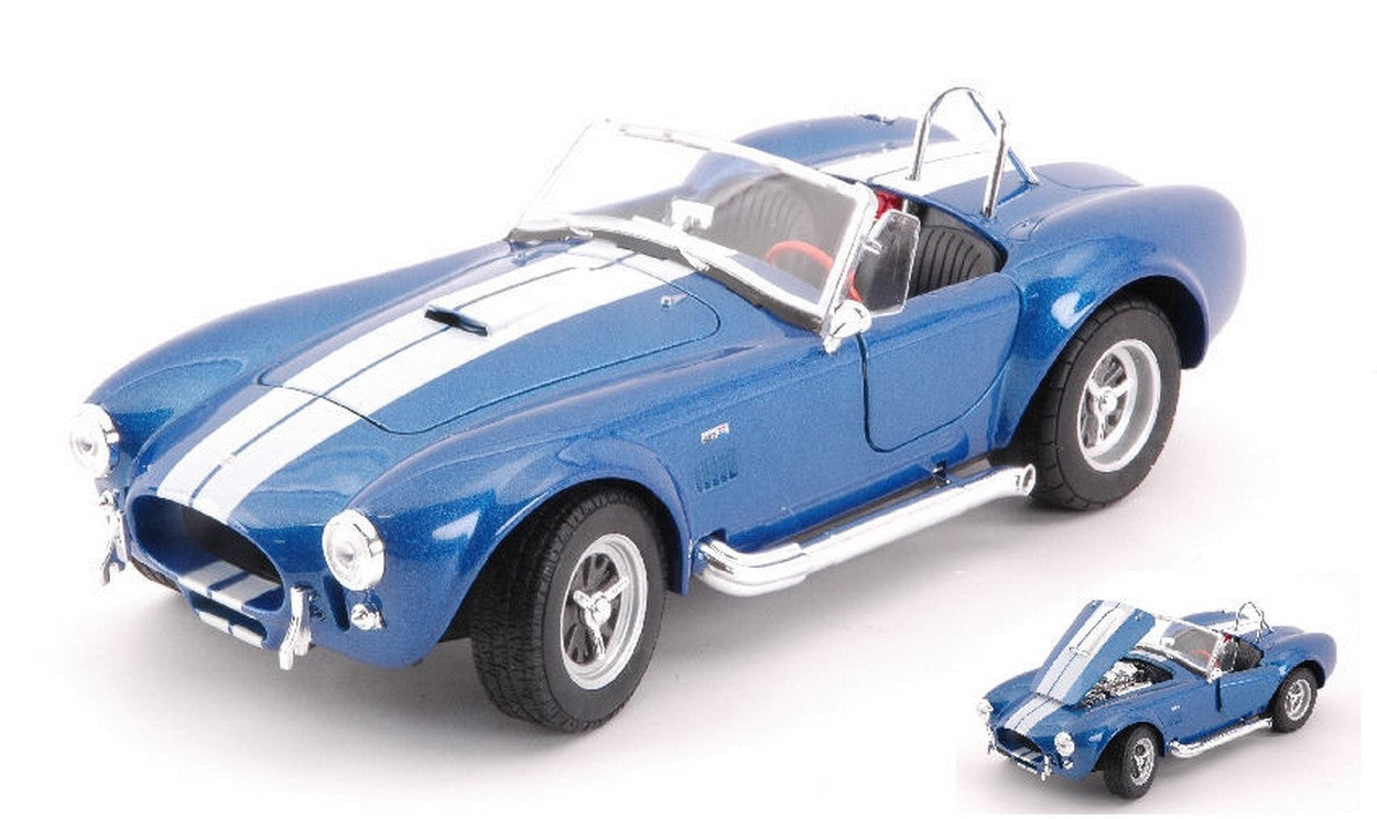 SCALE MODEL COMPATIBLE WITH SHELBY COBRA 427 SC 1965 BLUE/WHITE 1:24 WELLY WE2692