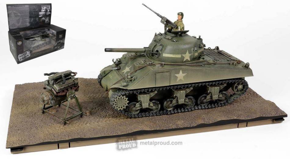 SCALE MODEL COMPATIBLE WITH SHERMAN M4A3 (75) US MEDIUM TANK VVSS SUSPENSION OLIVE 1:32 FORCES OF VALOR FOR912131A
