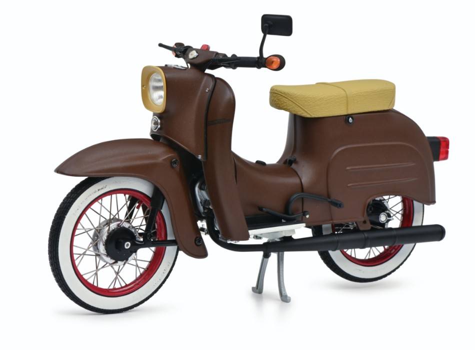 MODÈLE RÉDUIT COMPATIBLE AVEC SIMSON KR51/1 CUSTOM II MARRON 1:10 SCHUCO SH450663600