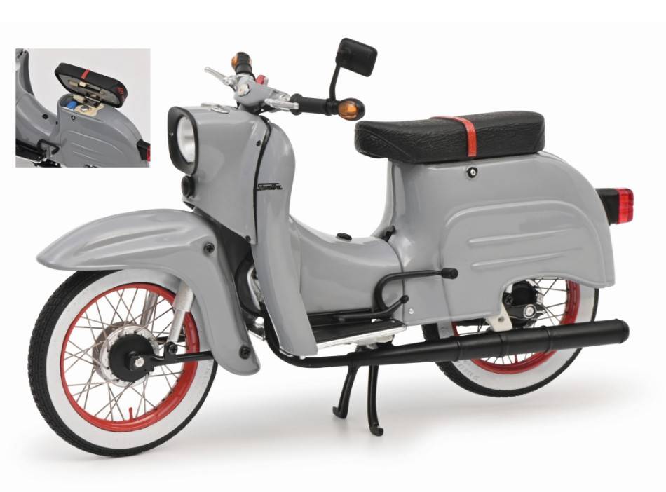 MODELE REDUIT COMPATIBLE AVEC SIMSON SCHWALBE KR51/1 1968 GRIS 1:10 SCHUCO SH450649400