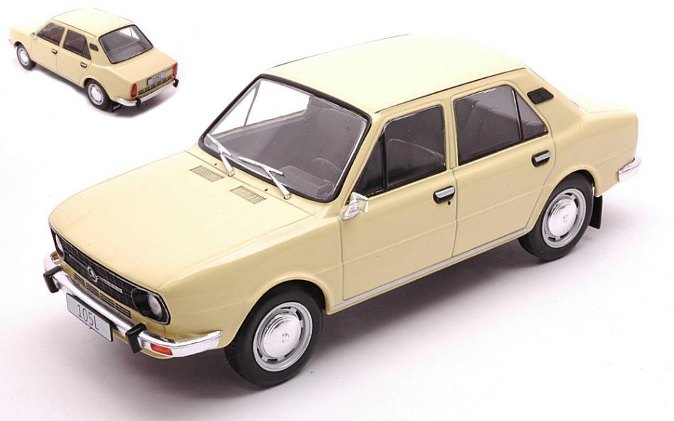 SCALE MODEL COMPATIBLE WITH SKODA 105L 1976 YELLOW 1:24 WHITEBOX WB124163