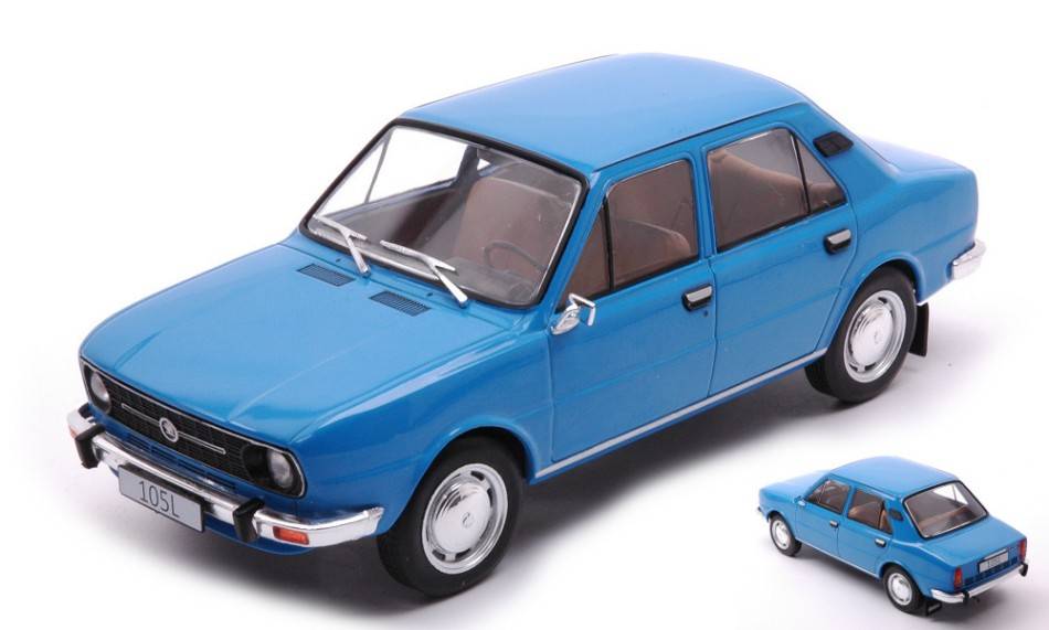 SCALE MODEL COMPATIBLE WITH SKODA 105L BLUE 1:24 WHITEBOX WB124140 MODEL