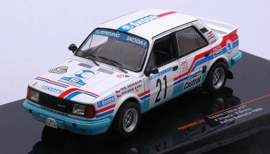 MODÈLE RÉDUIT COMPATIBLE AVEC SKODA 130 L N.21 RALLYE DE BOHÈME 1988
SIBERA/BRUT 1:43 IXO MODÈLE RAC408C.22