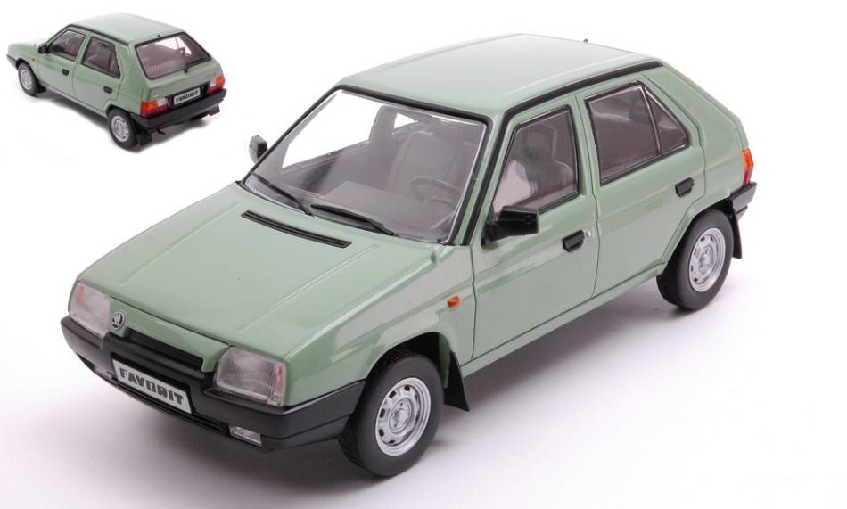 SCALE MODEL COMPATIBLE WITH SKODA FAVORIT 1987 GREEN 1:24 WHITEBOX WB124197