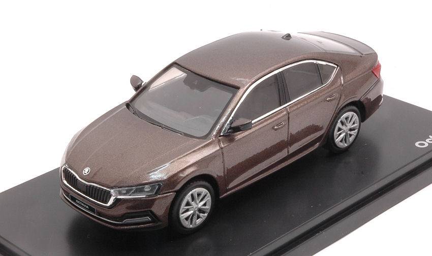 MODELE REDUIT COMPATIBLE AVEC SKODA OCTAVIA IV 2020 MARRON MÉTALLISÉ 1:43 ABREX AB036RH