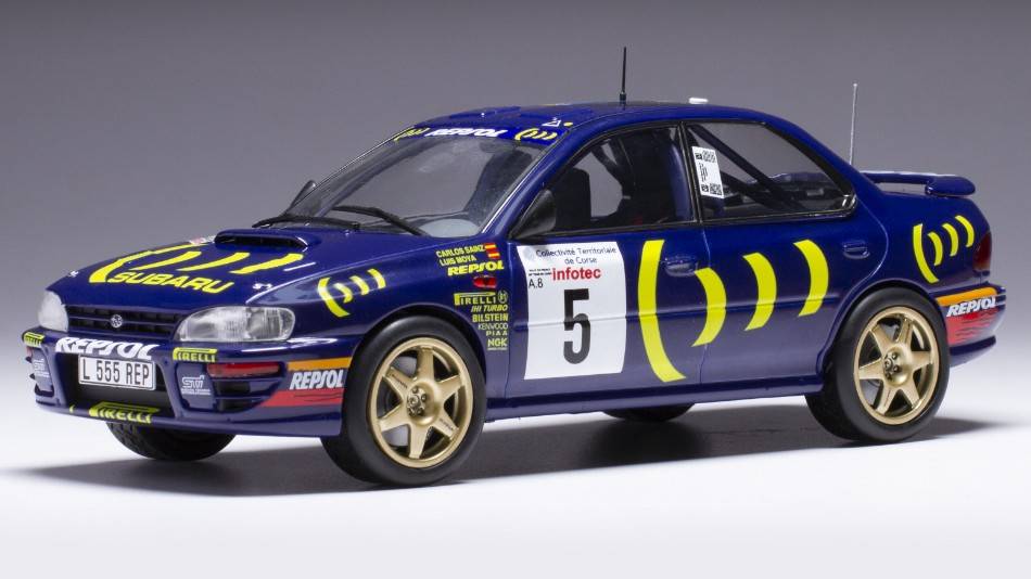 MODELLINO IN SCALA COMPATIBILE CON SUBARU IMPREZA 555 WRC N.5 RALLY TOUR DE CORSE 1995 SAINZ/MOYA 1:24
IXO MODEL 24RAL028A
