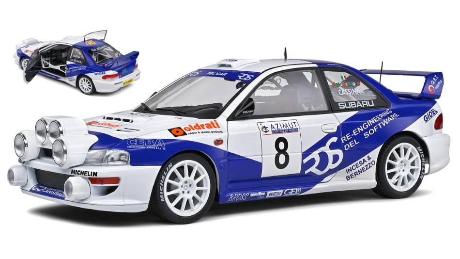 MODÈLE RÉDUIT COMPATIBLE AVEC SUBARU IMPREZA WRC99 N.8 RALLY MONZA 2000 AVEC FEUX ROUGES/CASSINA 1:18 SOLID SL1807403