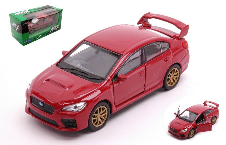 MODÈLE RÉDUIT COMPATIBLE AVEC SUBARU IMPREZA WRX STi AMARANT ROUGE ÉCHELLE 1:34-39 cm 11 WELLY WE39169T