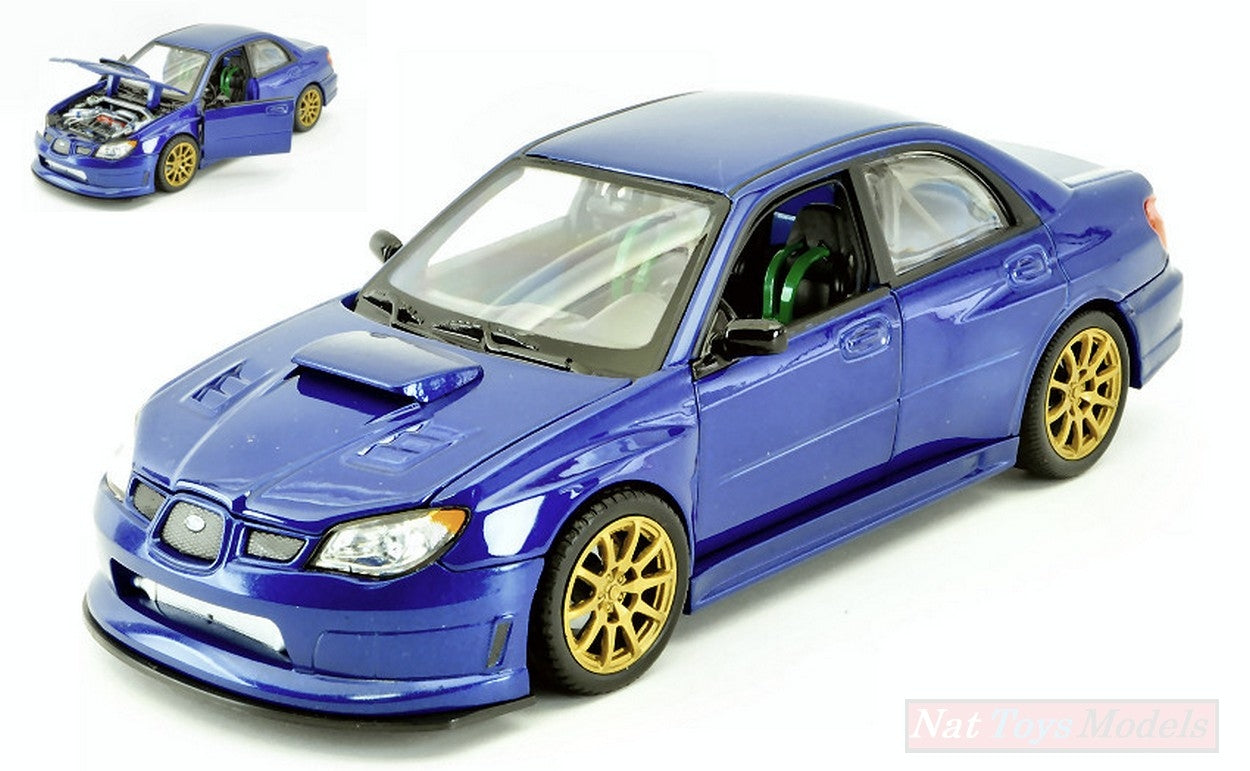 SCALE MODEL COMPATIBLE WITH SUBARU IMPREZA WRX STI BLUE 1:24 WELLY WE22487BL