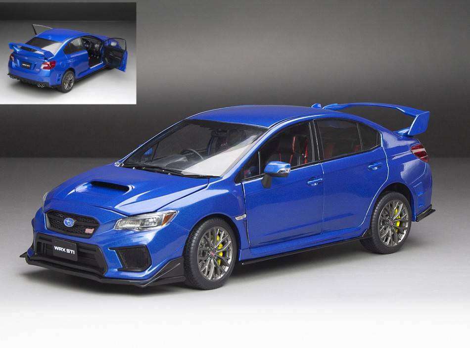MODELLINO IN SCALA COMPATIBILE CON SUBARU WRX CHALLENGE PACKAGE 2018 LAPIS BLUE PEARL 1:18 SUNSTAR SS5555