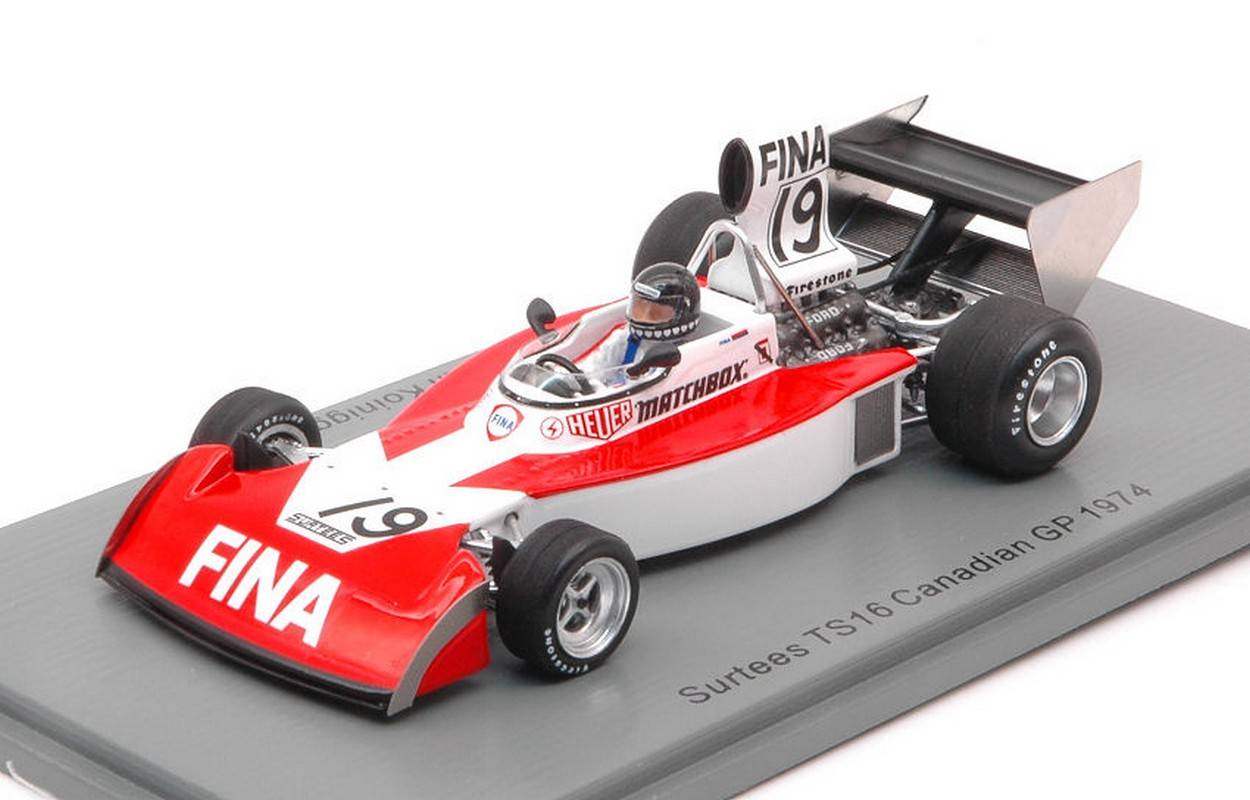 SCALE MODEL COMPATIBLE WITH SURTEES TS16 N.19 CANADIAN GP 1974 HELMUTH KOINIGG 1:43 SPARK MODEL S9657