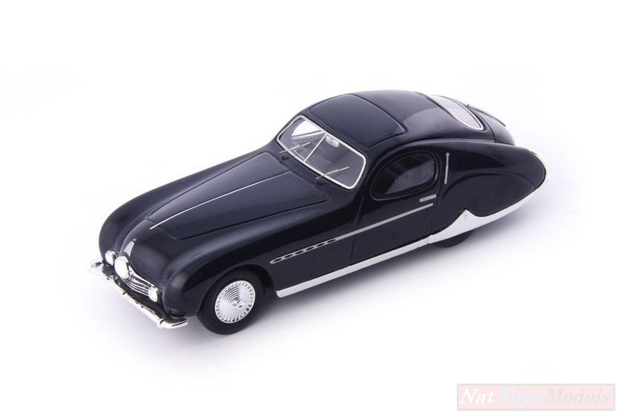 MODELE REDUIT COMPATIBLE AVEC TALBOT LAGO T26 GRAND SPORT COUPE 1949 BLEU FONCÉ 1:43 AUTOCULT ATC02019