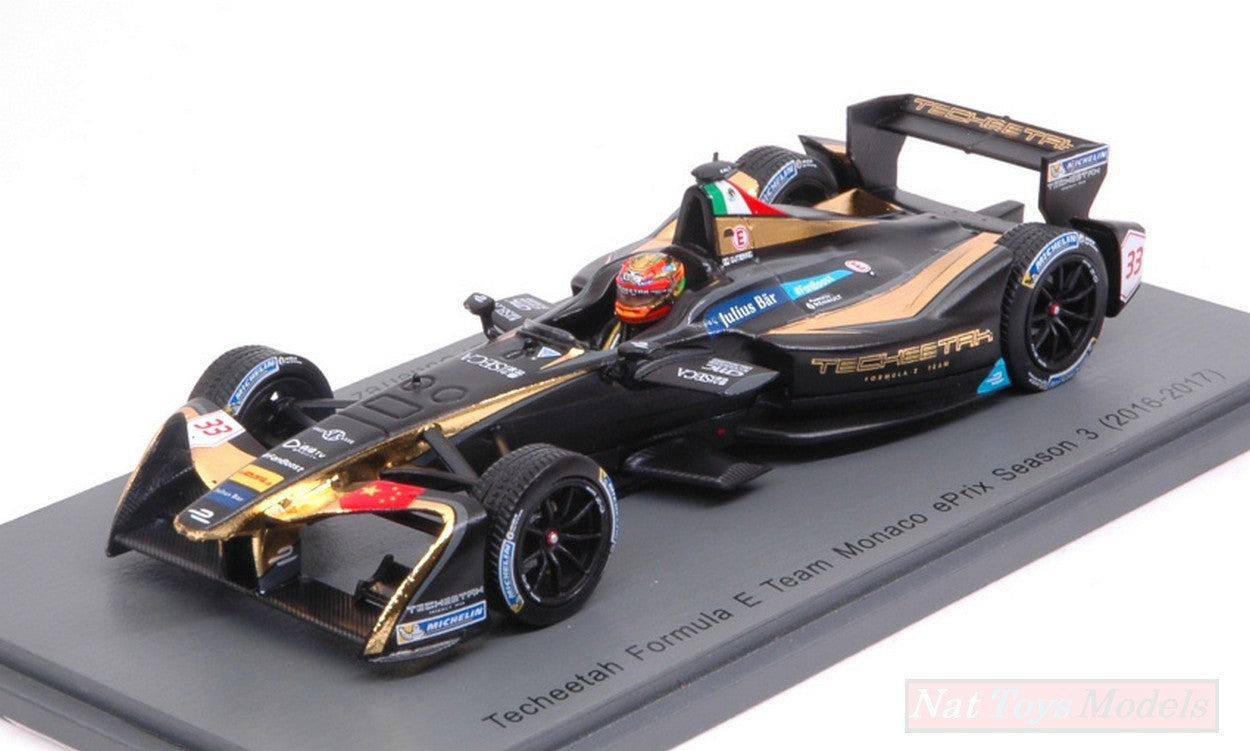 SCALE MODEL COMPATIBLE WITH TECHEETAH E.GUTIERREZ 2017 N.33 Rd5 MONACO FORMULA "E" 1:43 SPARK MODEL S5915