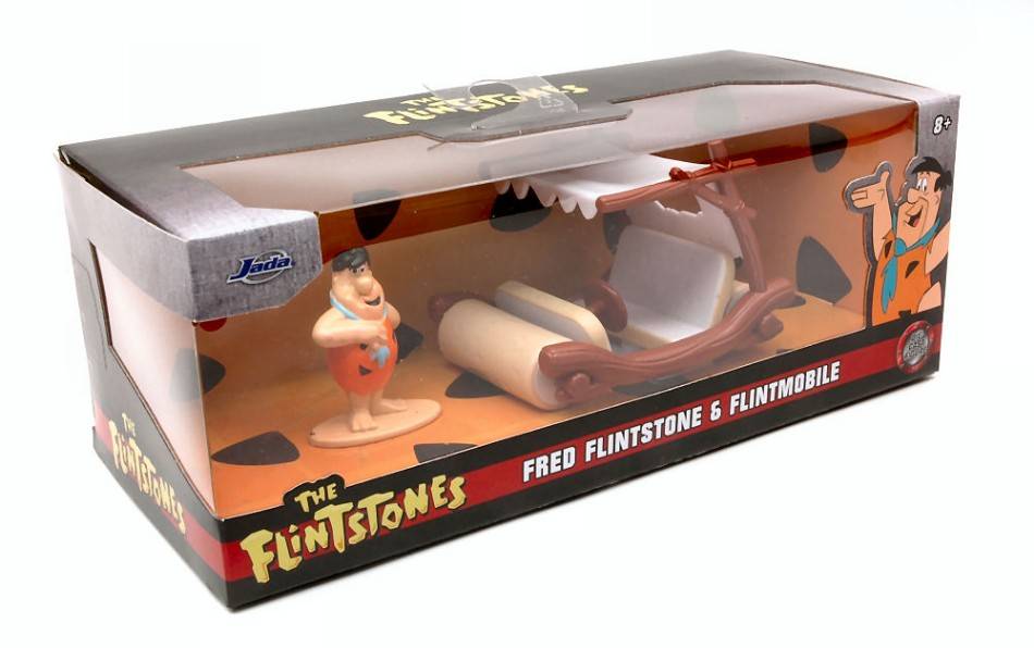 MODELLINO IN SCALA COMPATIBILE CON THE FLINTSTONE FAMILY CAR + FIGURE 1:32 JADA TOYS JADA53002