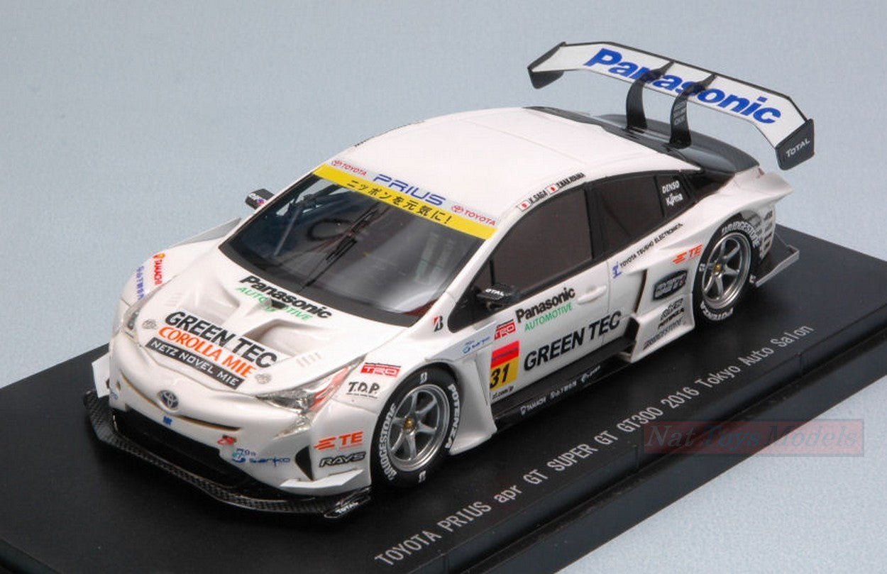 SCALE MODEL COMPATIBLE WITH TOYOTA PRIUS N.31 TOKYO AUTO SALON 2016 K.SAGA-Y.NAKAYAMA 1:43 EBBRO EB45412
