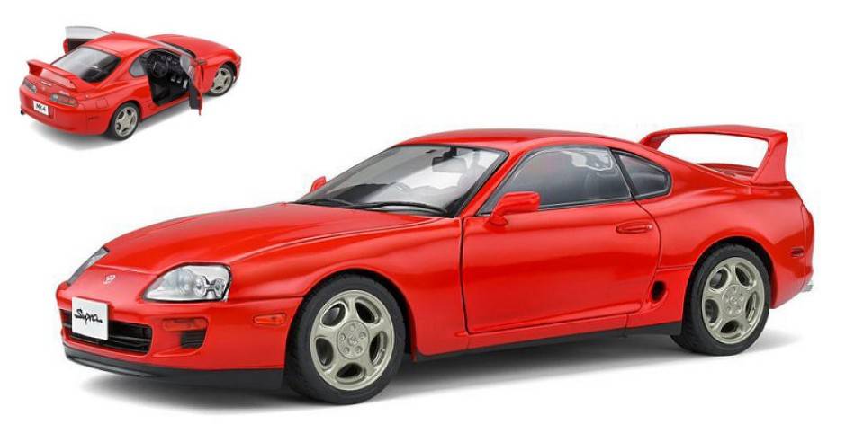 MODELLINO IN SCALA COMPATIBILE CON TOYOTA SUPRA Mk.4 (A80) 1993 RENAISSANCE RED 1:18 SOLIDO SL1807601