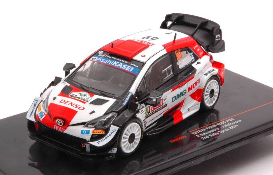 SCALE MODEL COMPATIBLE WITH TOYOTA YARIS WRC N.69 RALLY YPRES 2021ROVANPERA/HALTTUNEN 1:43 IXO MODEL RAM805