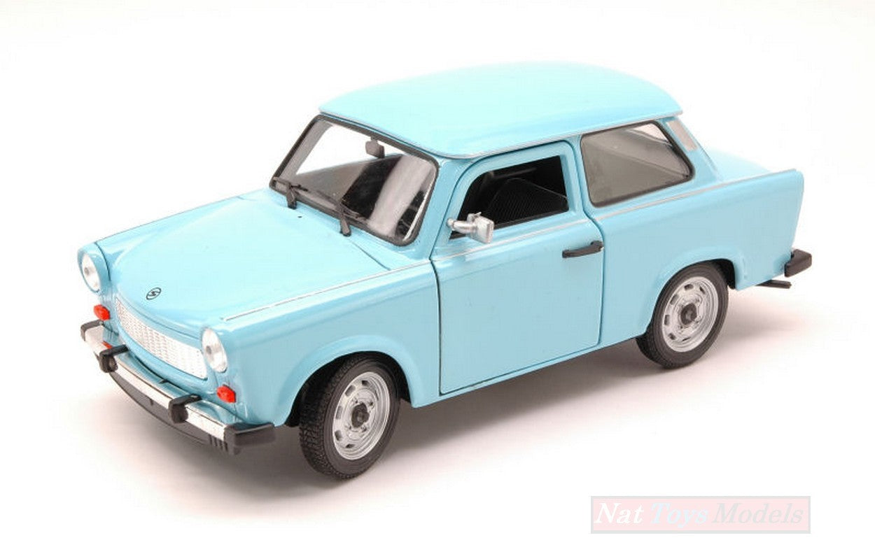 SCALE MODEL COMPATIBLE WITH TRABANT 601 1964-1990 LIGHT BLUE 1:24 WELLY WE5017