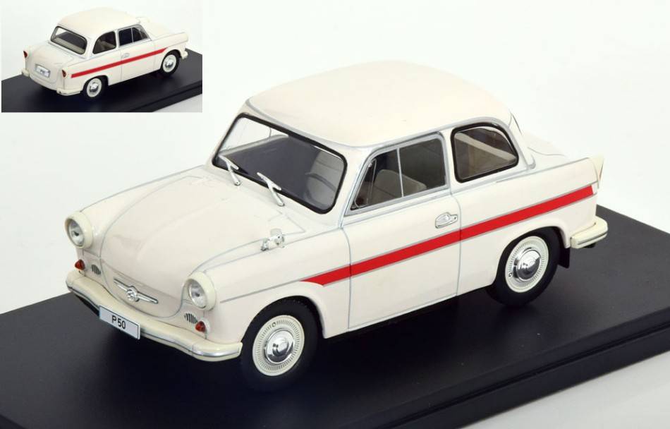 SCALE MODEL COMPATIBLE WITH TRABANT P 50 1959 LIGHT BEIGE 1:24 WHITEBOX WB124186