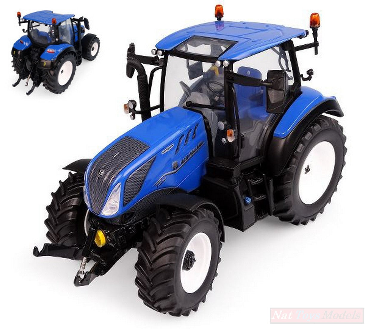 MODÈLE RÉDUIT COMPATIBLE AVEC TRACTEUR NEW HOLLAND T5.130 À TOIT BAS HAUTE VISIBILITÉ 1:32 UNIVERSAL HOBBIES UH6222