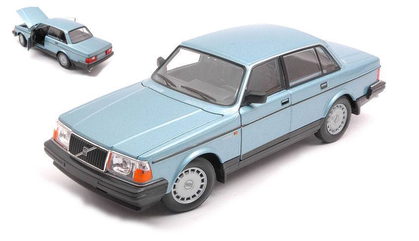 SCALE MODEL COMPATIBLE WITH VOLVO 240 GL METALLIC LIGHT BLUE 1:24 WELLY WE24102B