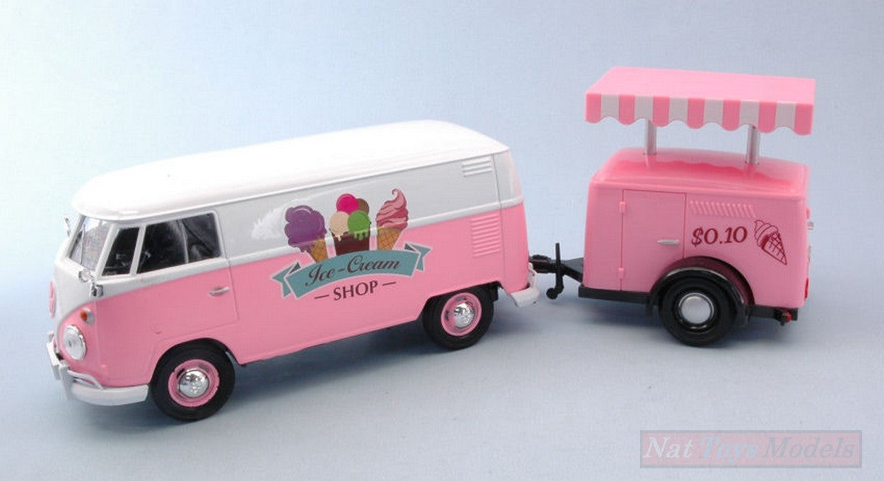 SCALE MODEL COMPATIBLE WITH VW 12 VAN ICE CREAM SET" 1:24 MOTORMAX MTM79672"