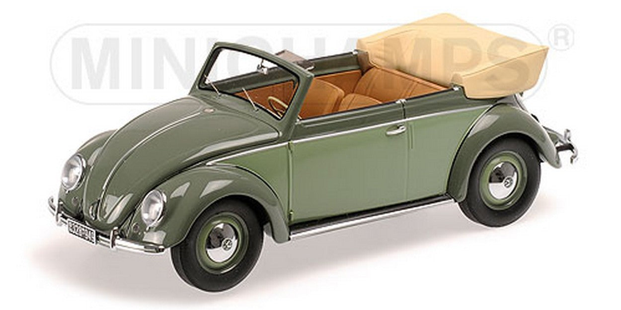 MODELLINO IN SCALA COMPATIBILE CON VW 1200 CABRIOLET 1949 GREEN 1:18 MINICHAMPS PM107054130