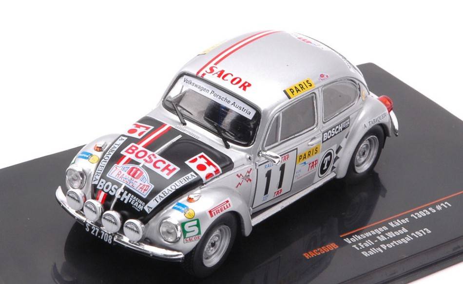 MODELE REDUIT COMPATIBLE AVEC VW 1302 S KAFER N.11 RALLYE DU PORTUGAL 1973 AUTOMNE/BOIS 1:43 IXO MODEL RAC360B