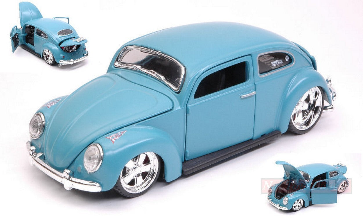 SCALE MODEL COMPATIBLE WITH VW BEETLE CUSTOM LIGHT BLUE 1:24 MAISTO MI31023LB