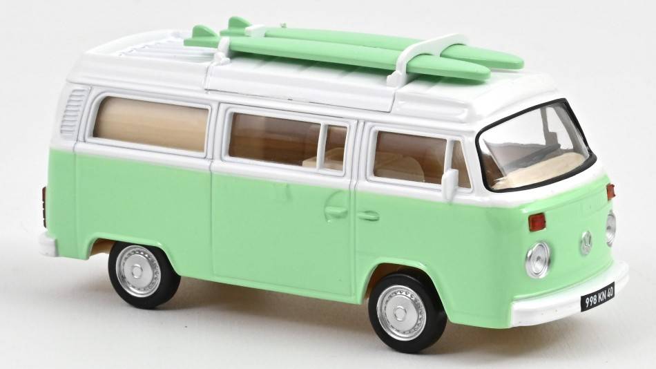 SCALE MODEL COMPATIBLE WITH VW COMBI T2b CAMPER VAN 1973 GREEN JET-CAR 1:43 NOREV NV841103