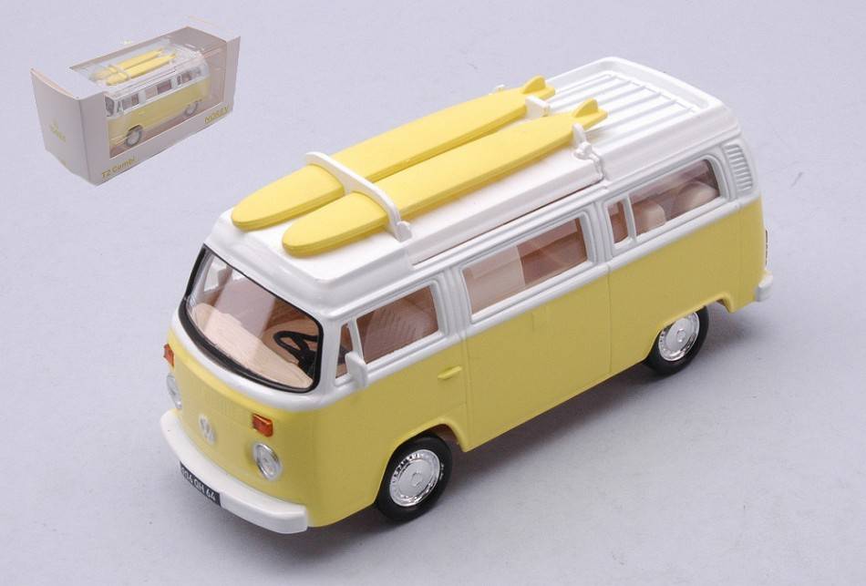 MODELLINO IN SCALA COMPATIBILE CON VW COMBI T2B CAMPER VAN 1973 YELLOW JET-CAR 1:43 NOREV NV841101