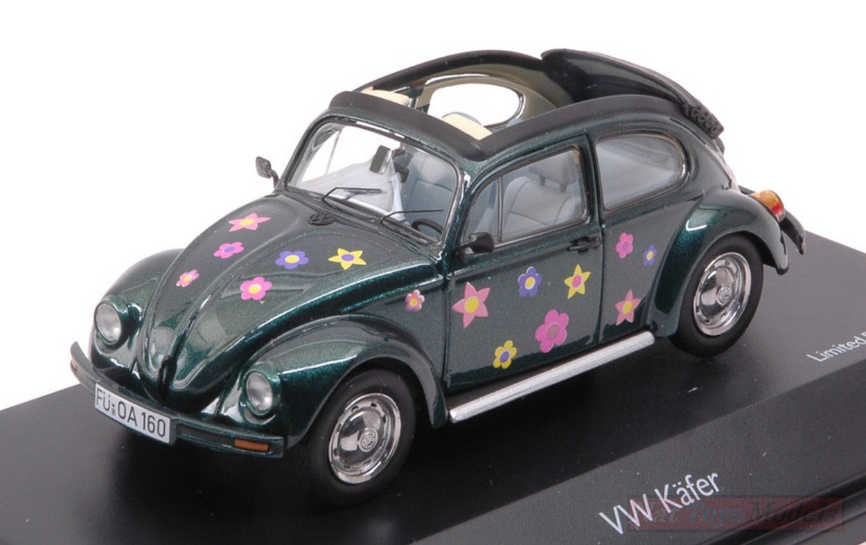 MODELE REDUIT COMPATIBLE AVEC VW KAFER OPEN AIR "BLUMEN" 1:43 SCHUCO SH3895