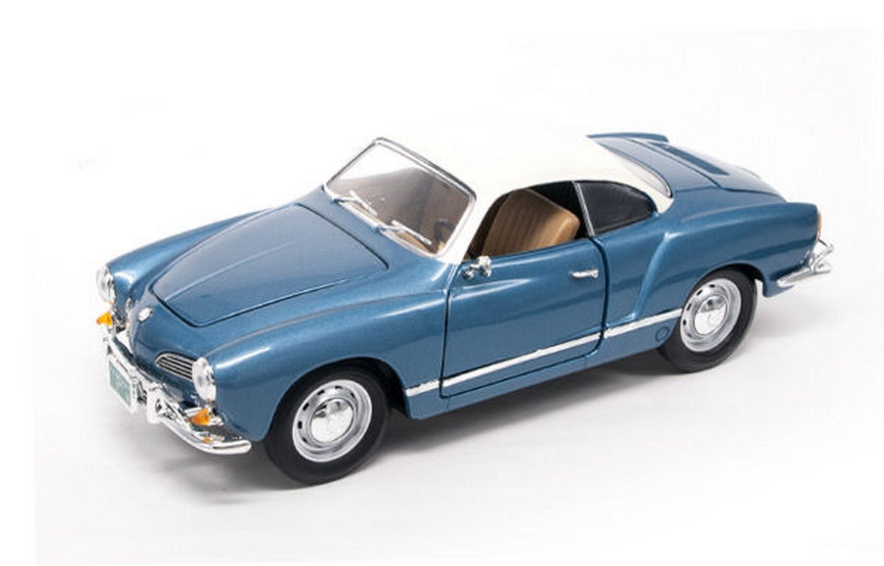 MODÈLE RÉDUIT COMPATIBLE AVEC VW KARMANN GHIA 1966 BLEU MÉTALLISÉ CLAIR 1:18 YAT MING YM92198MB