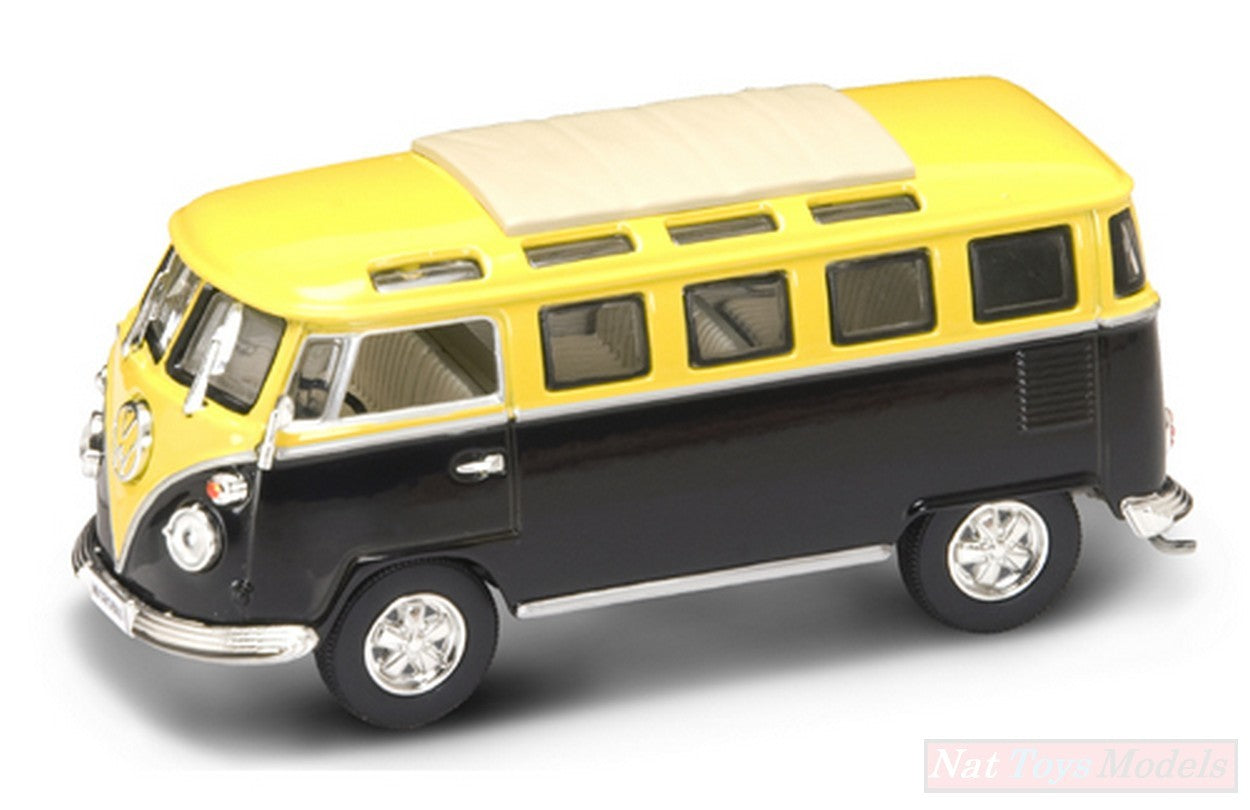 MODELLINO IN SCALA COMPATIBILE CON VW MICROBUS 1962 YELLOW/BLACK 1:43 YAT MING YM43209Y