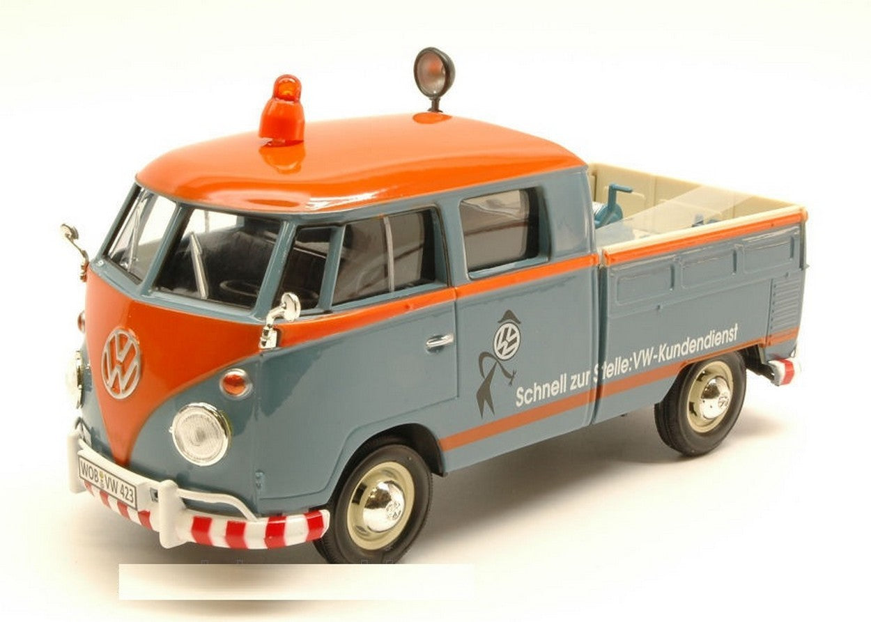 SCALE MODEL COMPATIBLE WITH VW TYPE 2 (T1) 1965 PICK UP + ACCESSORIES VW KUNDENDIENST 1:24 MOTORMAX MTM79555