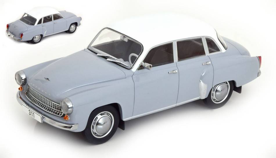SCALE MODEL COMPATIBLE WITH WARTBURG 311 GREY/WHITE 1:18 MODELCARGROUP MCG18301