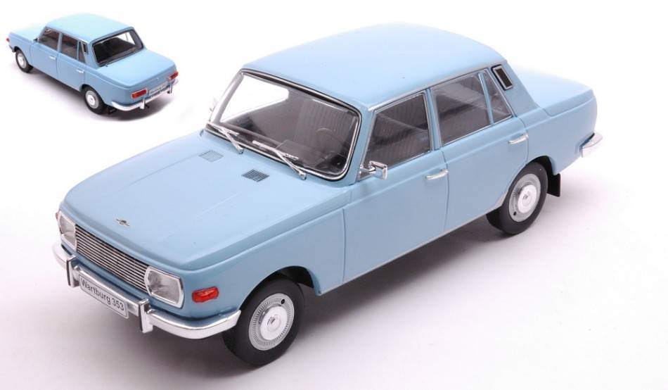 SCALE MODEL COMPATIBLE WITH WARTBURG 353 1967 LIGHT BLUE 1:24 WHITEBOX WB124159