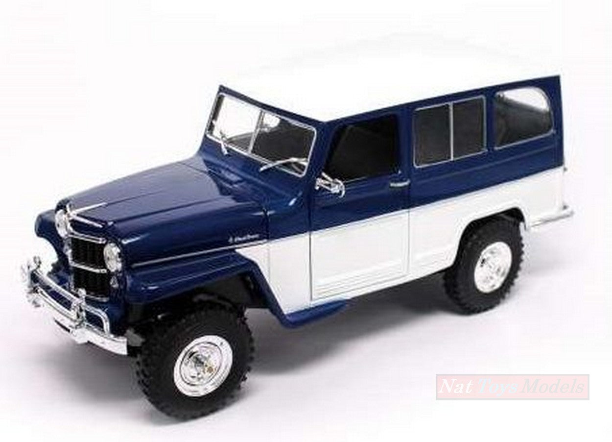 MODELLINO IN SCALA COMPATIBILE CON WILLYS JEEP BLUE/WHITE 1:18 LUCKY DIE CAST LDC92858WB